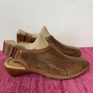 Pikolinos Romana Leather Slingback Sandals Brandy Brown Size EU 40/US 9-9.5